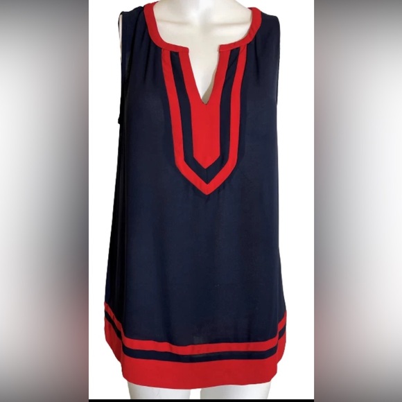 41 Hawthorn Tops - NWOT- 41 Hawthorn | Navy and Red Sleeveless Top, medium